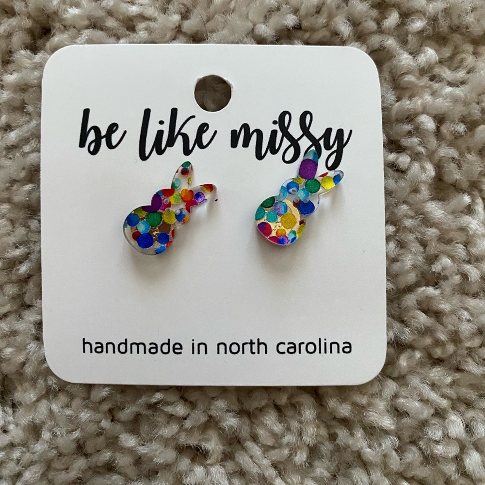 NEW handmade colorful bunny earrings